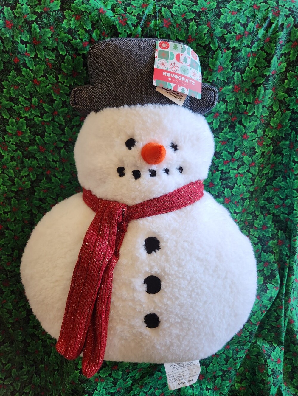 Novogratz Decorative Snowman Pillow NWT